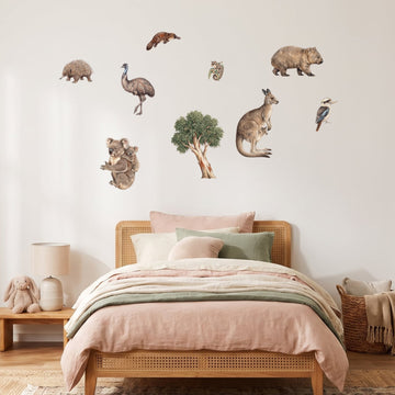 Aussie Bush Babies Wall Decal Set Wall Sticker Decals wall decals on a girl's bedroom wall (Accent (Small) size)
