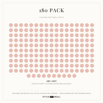 Colour Pop Wall Dots Wall Sticker Decals: 180 Pack sizes