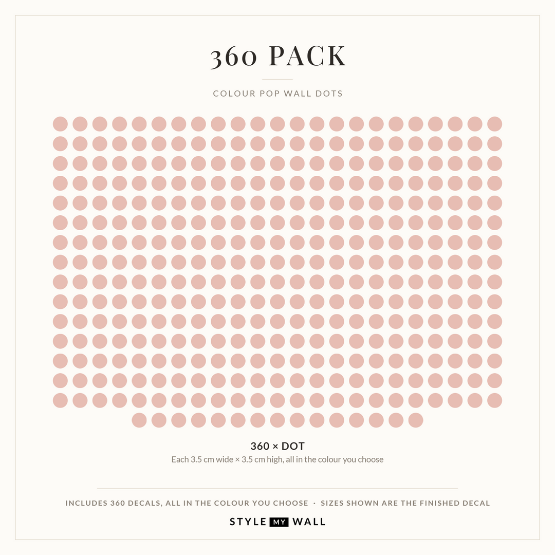 Colour Pop Wall Dots Wall Sticker Decals: 360 Pack sizes