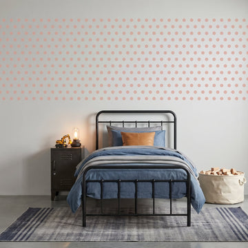 Colour Pop Wall Dots Wall Sticker Decals wall decals on a boy's bedroom wall (in Blush, 540 Pack size)