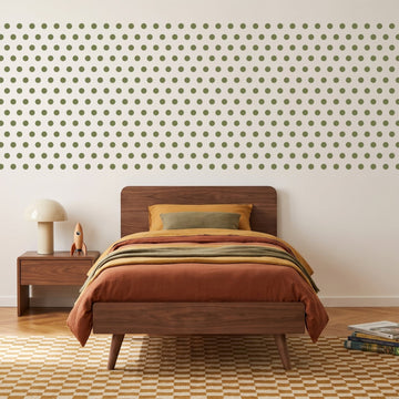 Colour Pop Wall Dots Wall Sticker Decals wall decals on a boy's bedroom wall (in Olive, 540 Pack size)