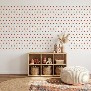 Colour Pop Wall Dots Wall Sticker Decals wall decals on a kids' room wall (in Terracotta, 540 Pack size)
