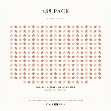 Starry Sky Wall Sticker Decals: 288 Pack sizes