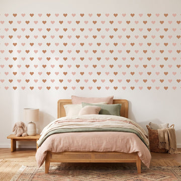 Sweetheart Hearts Wall Sticker Decals wall decals on a girl's bedroom wall (540 Pack size)