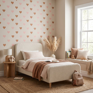 Sweetheart Hearts Wall Sticker Decals wall decals: the whole room from a corner in a girl's bedroom