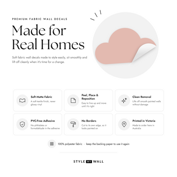 Dreamy Sky Clouds Wall Sticker Decals: soft matte fabric wall decals that peel, stick and reposition, printed in Victoria