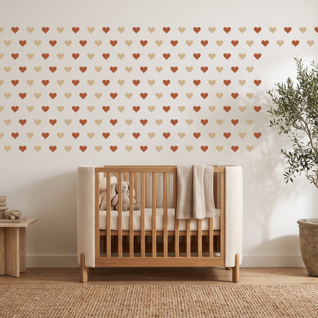 Sweetheart Hearts Wall Sticker Decals wall decals on a nursery wall (540 Pack size)