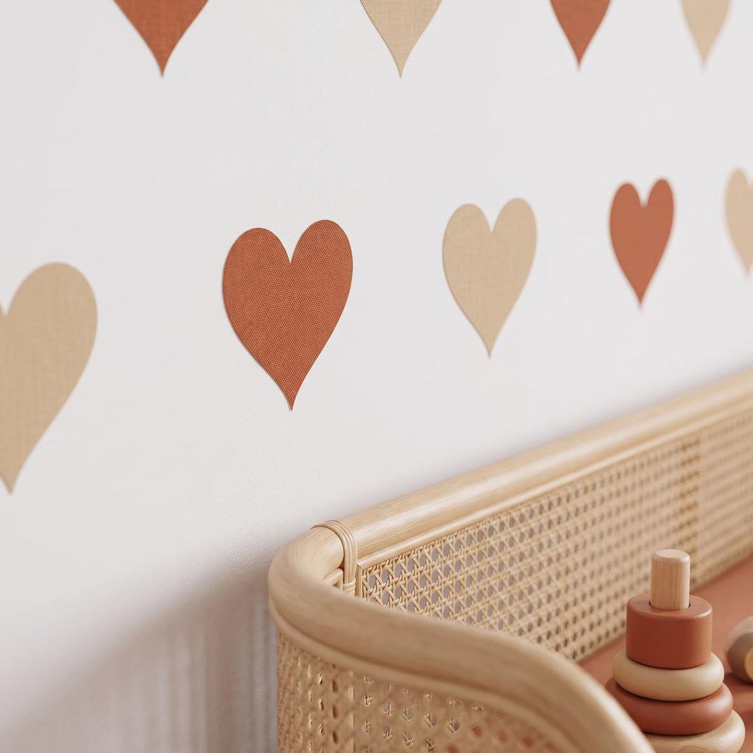Sweetheart Hearts Wall Sticker Decals wall decals: a close-up of the decals from one side in a playroom