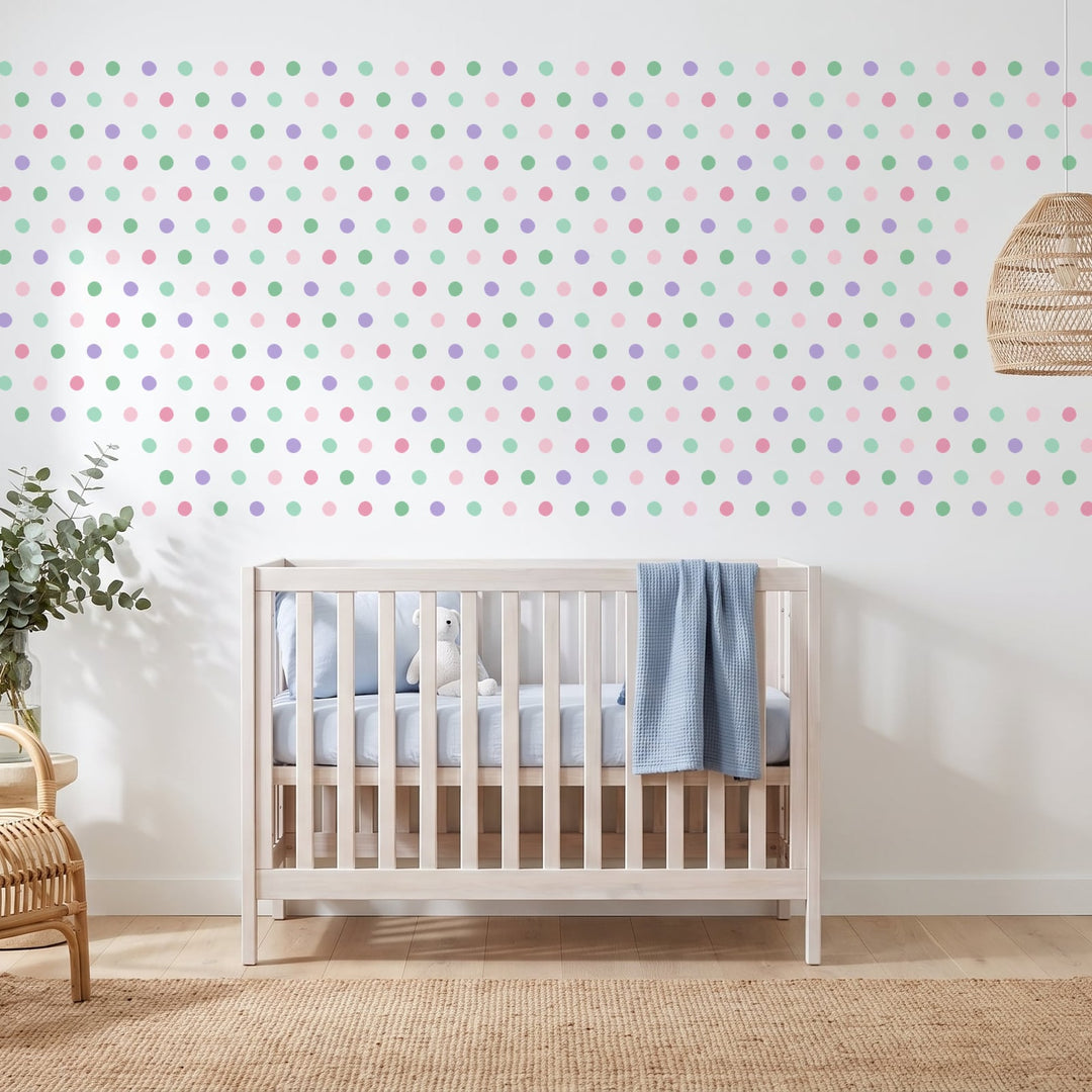 Pastel Spot Wall Sticker Decals wall decals on a nursery wall (540 Pack size)