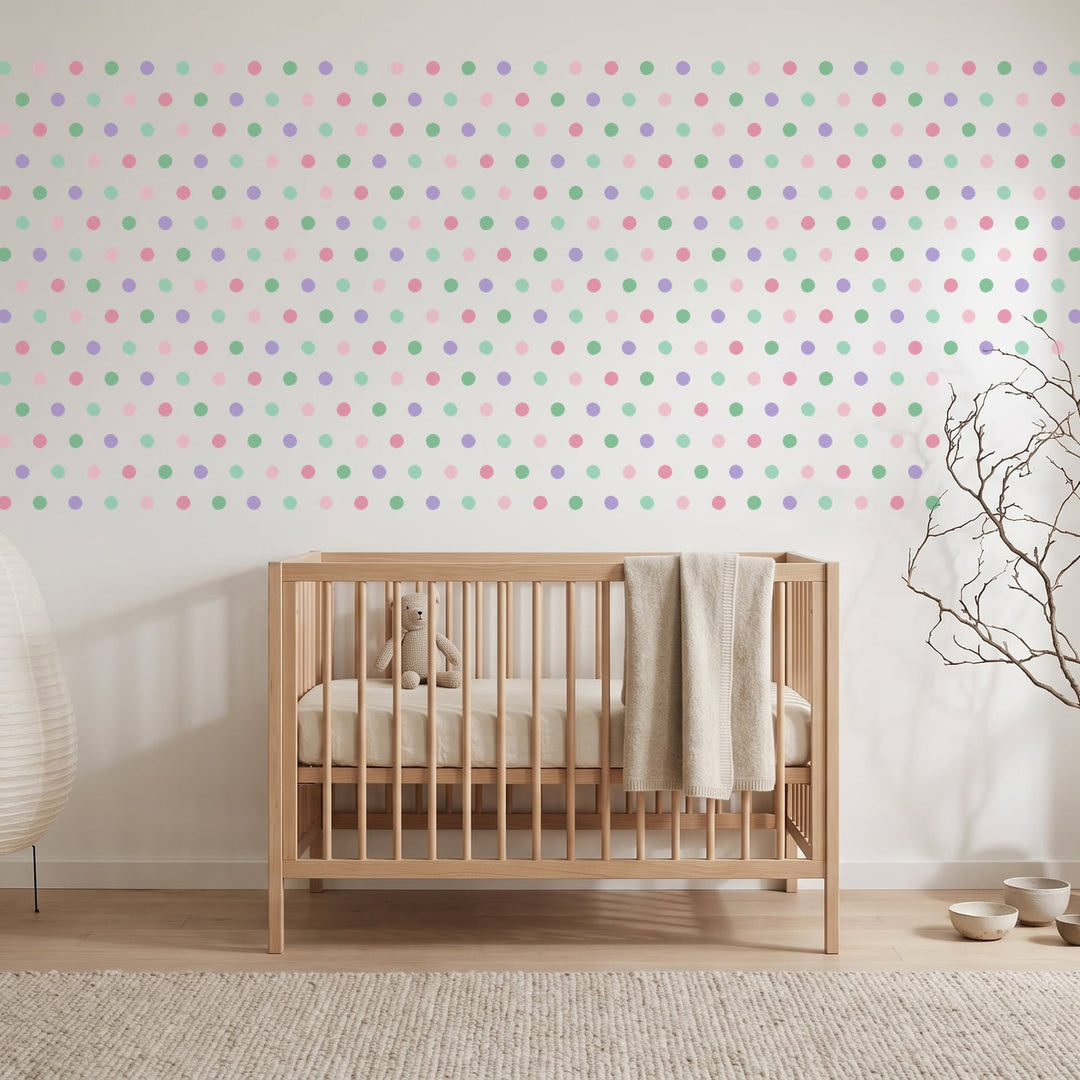 Pastel Spot Wall Sticker Decals wall decals on a nursery wall (540 Pack size)