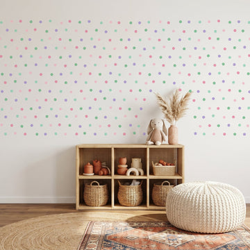 Pastel Spot Wall Sticker Decals wall decals on a kids' room wall (360 Pack size)