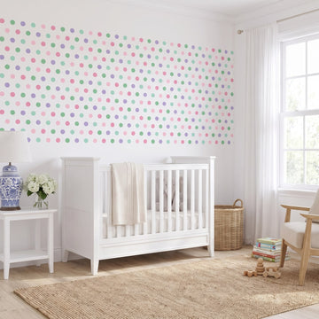 Pastel Spot Wall Sticker Decals wall decals: the whole room from a corner in a nursery