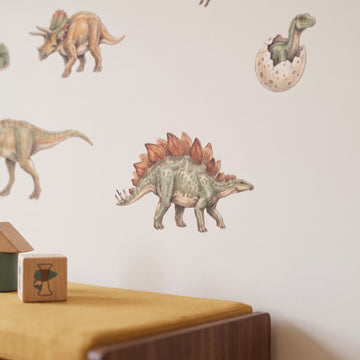 Dinosaur World Wall Sticker Decals wall decals: a close-up of the decals from one side in a playroom