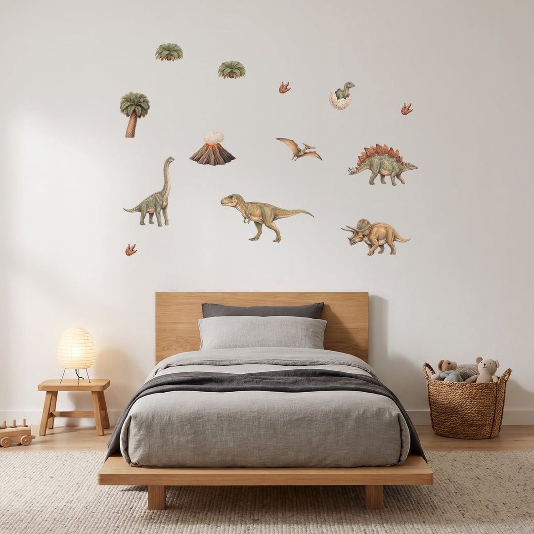Dinosaur World Wall Sticker Decals wall decals on a boy's bedroom wall (Accent (Small) size)