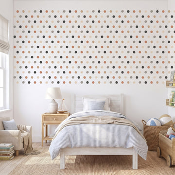 Soft Palette Dots Wall Sticker Decals wall decals: the whole room from a corner in a boy's bedroom