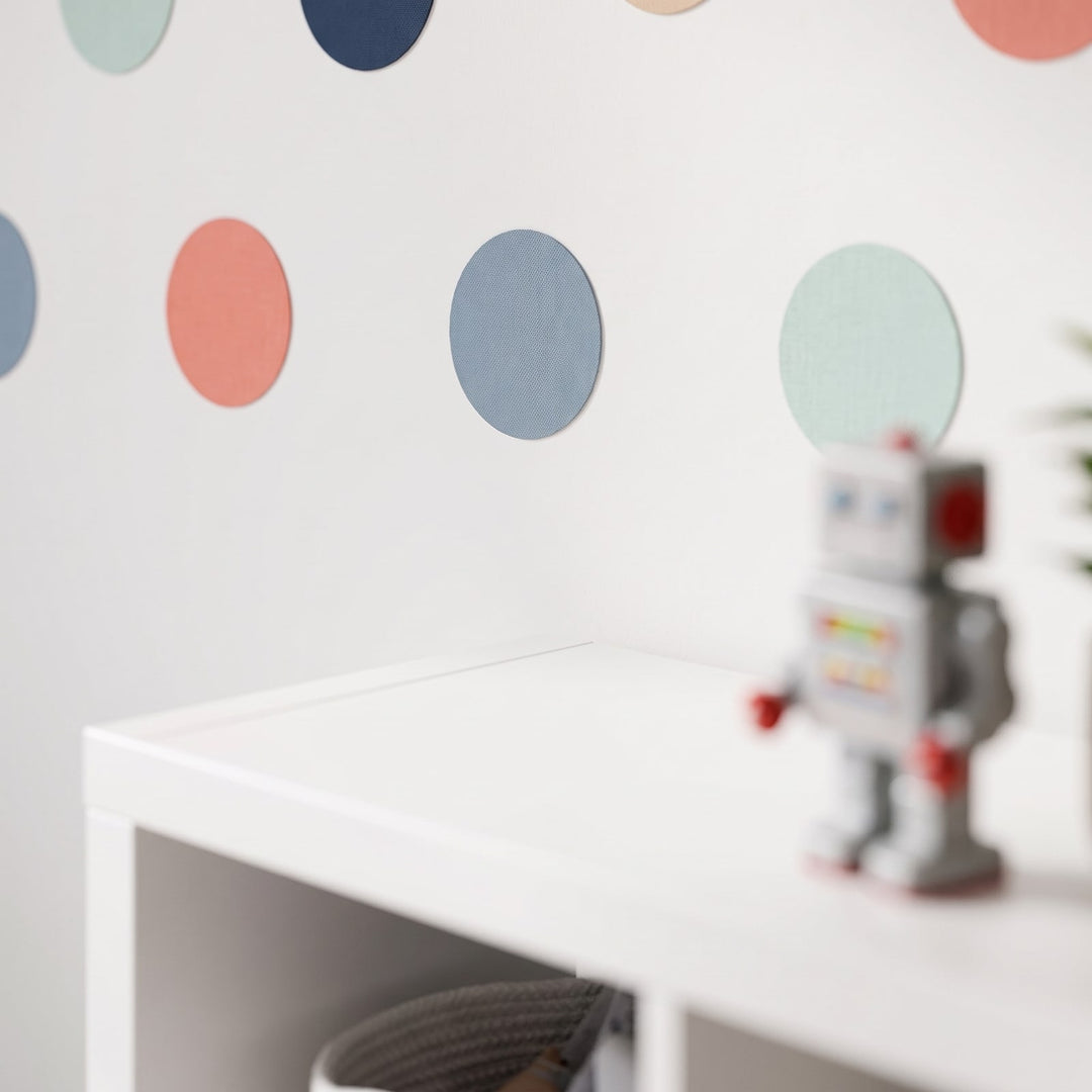 Scattered Dots Wall Sticker Decals wall decals: a close-up of the decals from one side in a kids' room