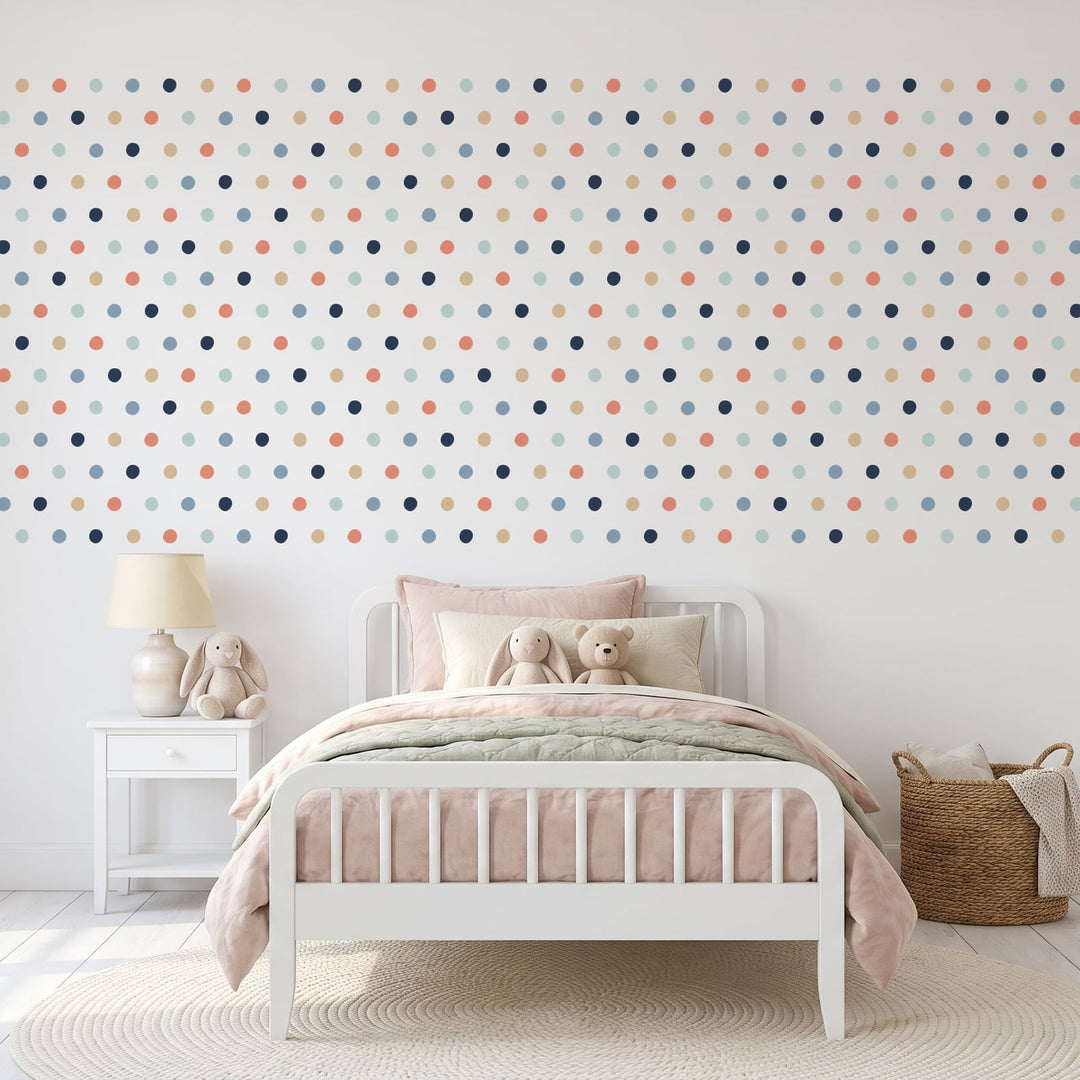 Scattered Dots Wall Sticker Decals wall decals on a girl's bedroom wall (540 Pack size)