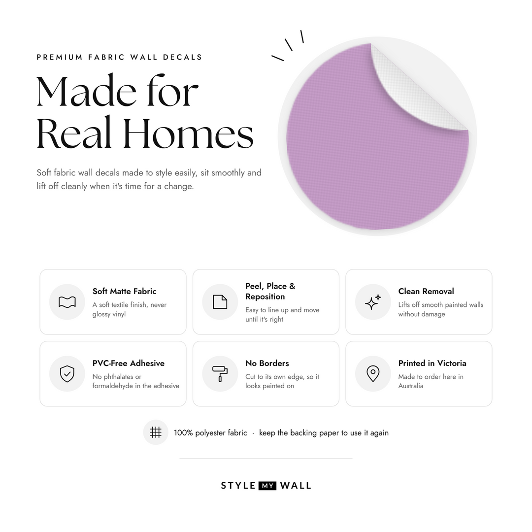 Pastel Pebble Dots Wall Sticker Decals: soft matte fabric wall decals that peel, stick and reposition, printed in Victoria