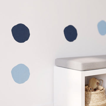 Pastel Pebble Dots Wall Sticker Decals wall decals: a close-up of the decals from one side in a playroom