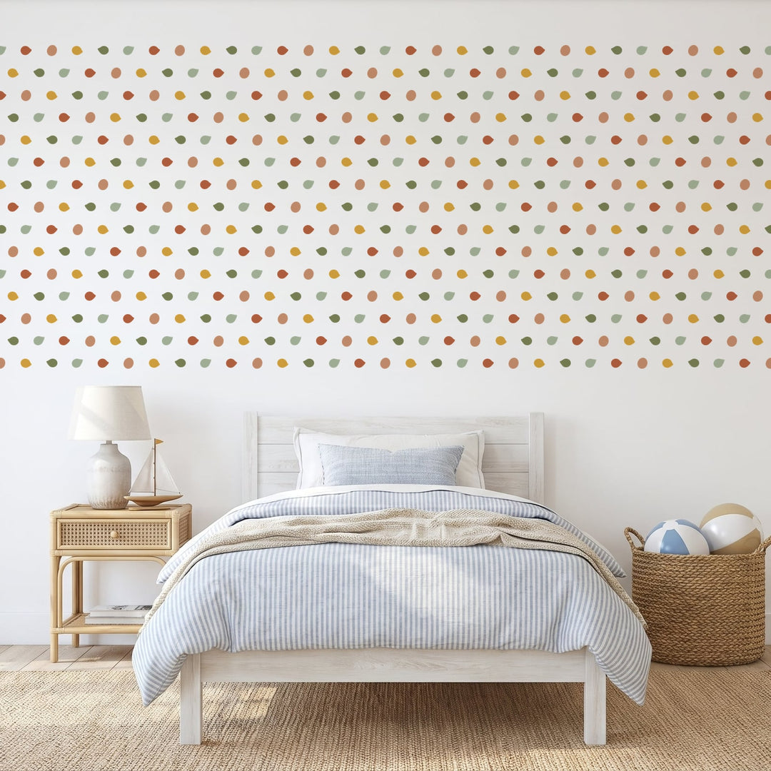 Pebble Dot Wall Sticker Decals wall decals on a boy's bedroom wall (540 Pack size)