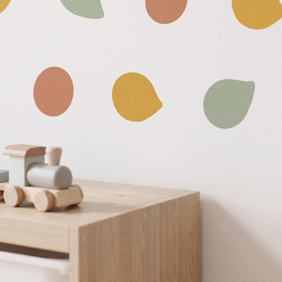 Pebble Dot Wall Sticker Decals wall decals: a close-up of the decals from one side in a playroom