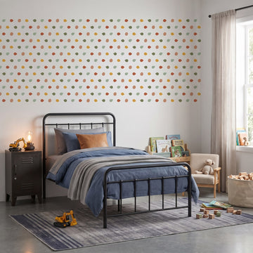 Pebble Dot Wall Sticker Decals wall decals: the whole room from a corner in a boy's bedroom