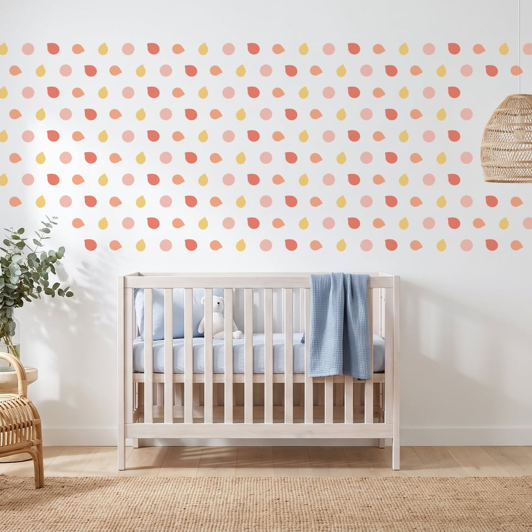 Colour Pop Pebble Dots Wall Sticker Decals wall decals on a nursery wall (540 Pack size)