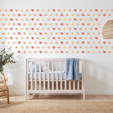 Colour Pop Pebble Dots Wall Sticker Decals wall decals on a nursery wall (540 Pack size)