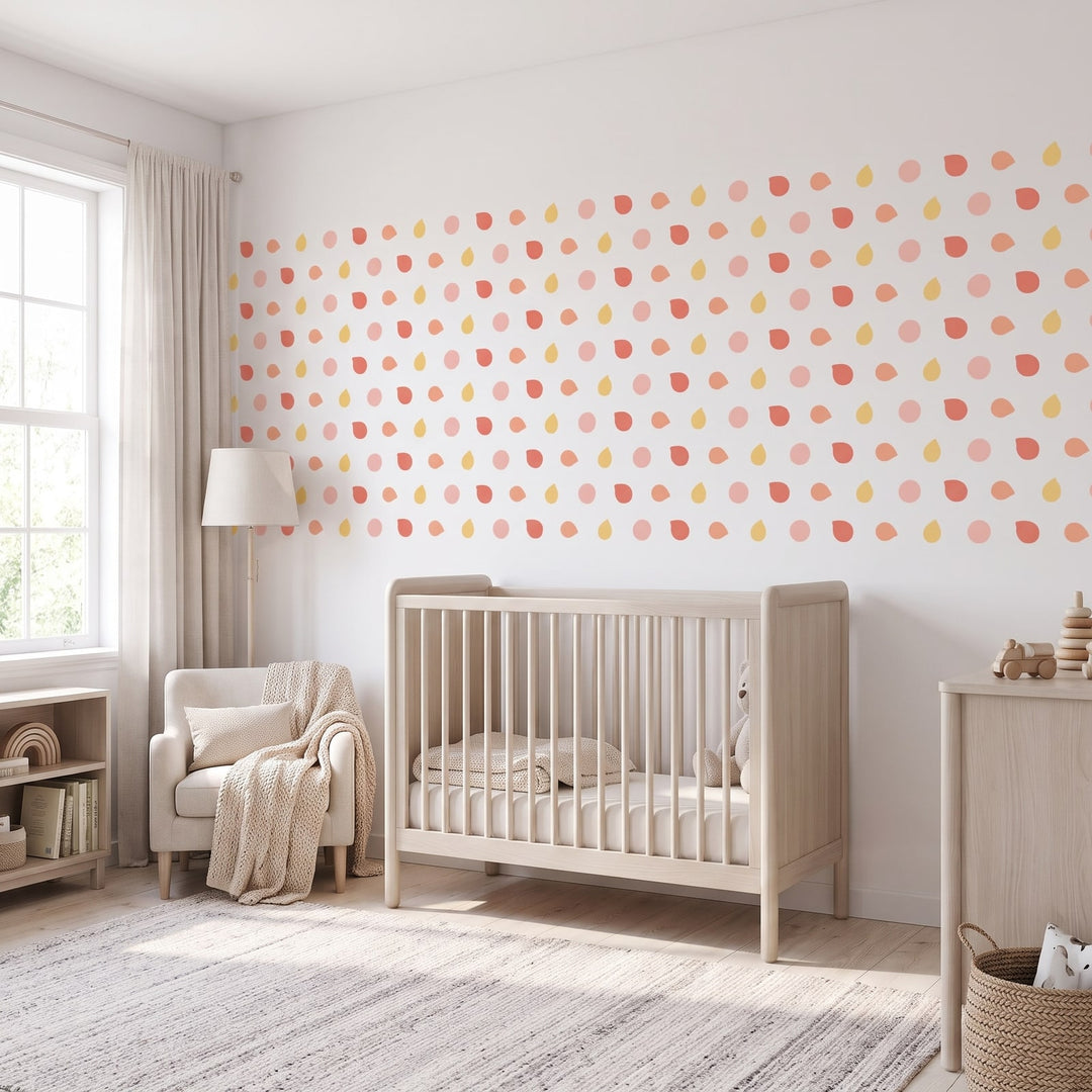 Colour Pop Pebble Dots Wall Sticker Decals wall decals: the whole room from a corner in a nursery