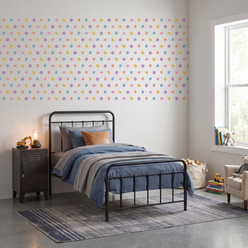 Pastel Pebble Dots Wall Sticker Decals wall decals: the whole room from a corner in a boy's bedroom
