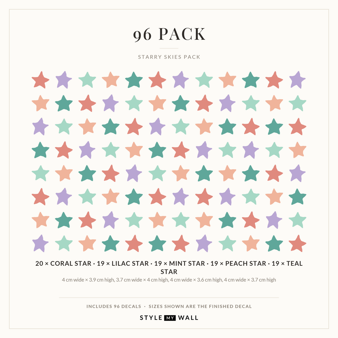 Starry Skies Wall Sticker Decals: 96 Pack sizes