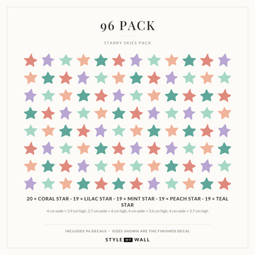 Starry Skies Wall Sticker Decals: 96 Pack sizes