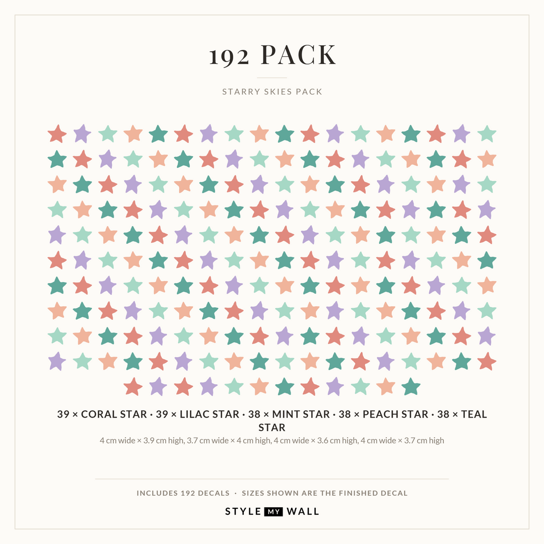 Starry Skies Wall Sticker Decals: 192 Pack sizes