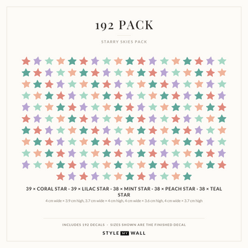 Starry Skies Wall Sticker Decals: 192 Pack sizes