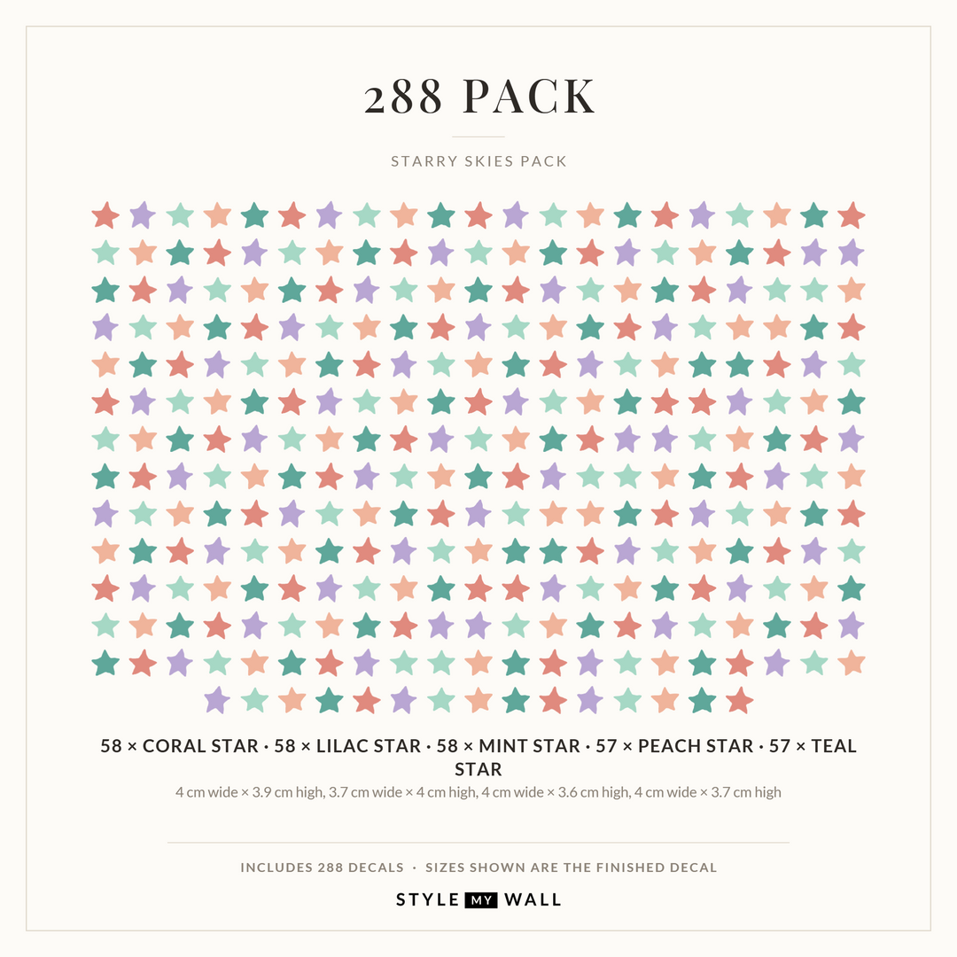 Starry Skies Wall Sticker Decals: 288 Pack sizes