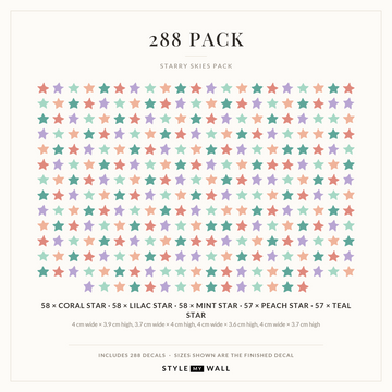 Starry Skies Wall Sticker Decals: 288 Pack sizes