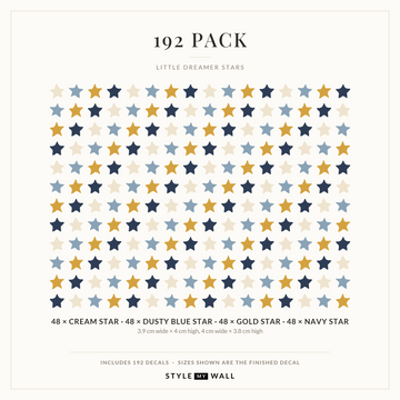 Little Dreamer Stars Wall Sticker Decals: 192 Pack sizes