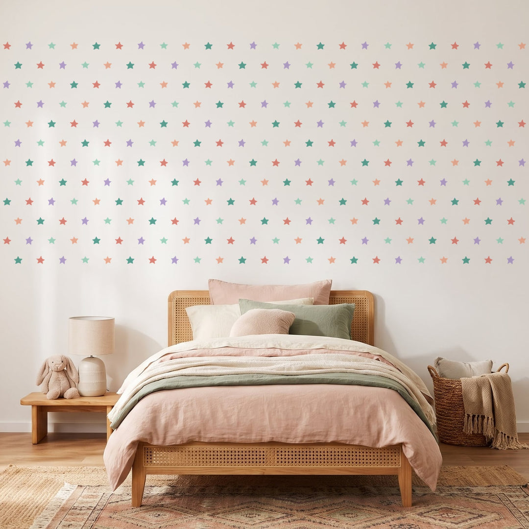Starry Skies Wall Sticker Decals wall decals on a girl's bedroom wall (288 Pack size)