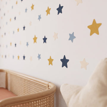 Little Dreamer Stars Wall Sticker Decals wall decals: a close-up of the decals from one side in a playroom
