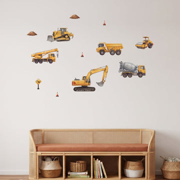 Aussie Construction Crew Wall Sticker Decals wall decals on a playroom wall (Accent (Small) size)