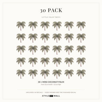 Little Palm Trees Wall Sticker Decals: 30 Pack sizes