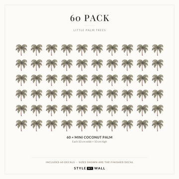 Little Palm Trees Wall Sticker Decals: 60 Pack sizes