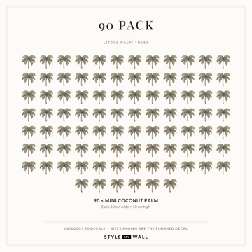 Little Palm Trees Wall Sticker Decals: 90 Pack sizes