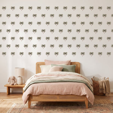 Little Palm Trees Wall Sticker Decals wall decals on a girl's bedroom wall (90 Pack size)