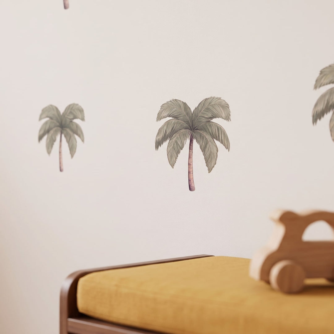 Little Palm Trees Wall Sticker Decals wall decals: a close-up of the decals from one side in a playroom