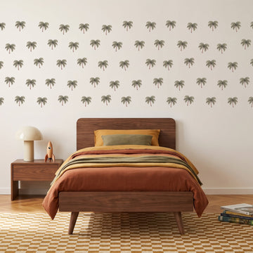 Little Palm Trees Wall Sticker Decals wall decals on a boy's bedroom wall (60 Pack size)