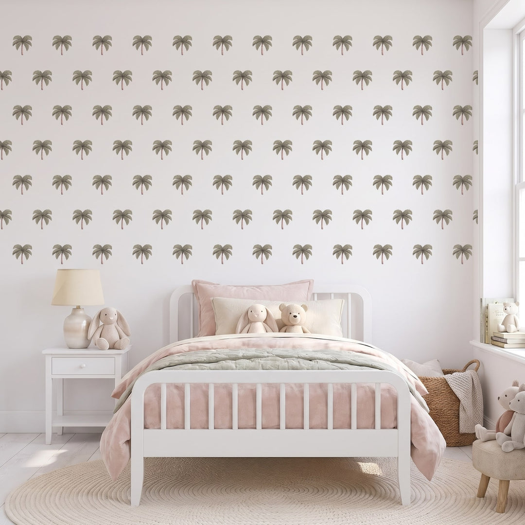 Little Palm Trees Wall Sticker Decals wall decals: the whole room from a corner in a girl's bedroom