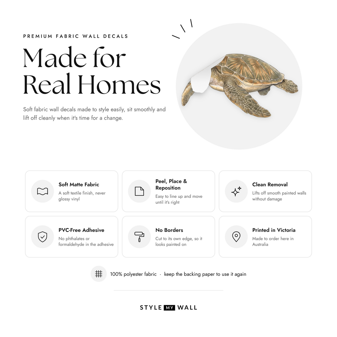 Great Barrier Reef Wall Sticker Decals: soft matte fabric wall decals that peel, stick and reposition, printed in Victoria