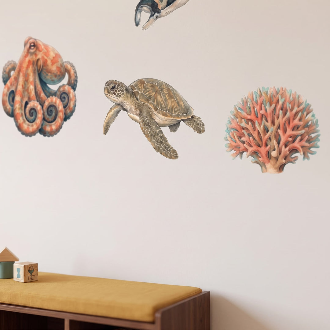 Great Barrier Reef Wall Sticker Decals wall decals: a close-up of the decals from one side in a playroom