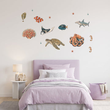 Great Barrier Reef Wall Sticker Decals wall decals on a girl's bedroom wall (Accent (Small) size)